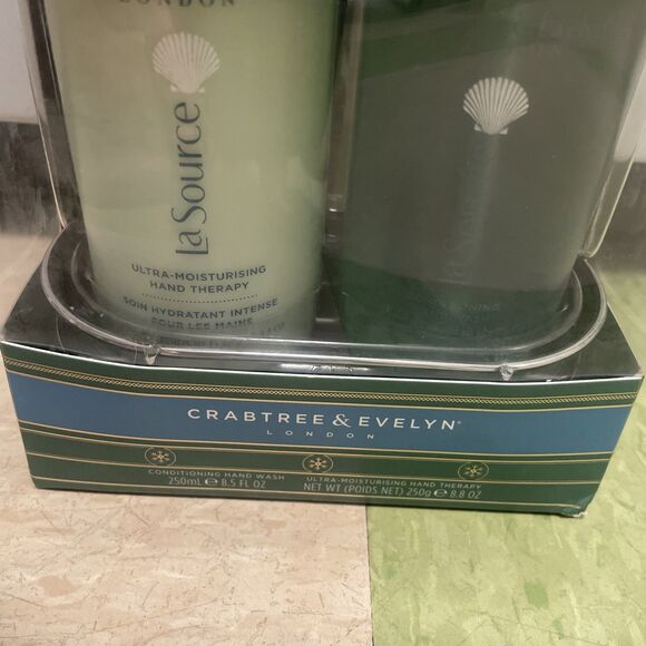 Crabtree and Evelyn La Source Hand Therapy Box Set Hand Wash & Therapy Soap Dish - Picture 2 of 5